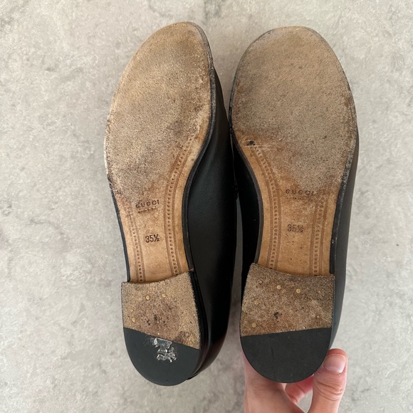 Gucci Women’s Jordaan Black Leather Loafers - Picture 7 of 13